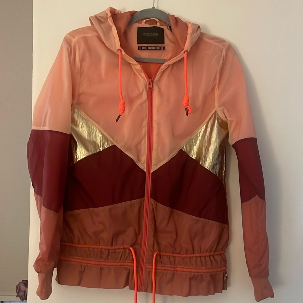 Scotch & Soda Red and Pink Bomber Jacket Casual Sporty Style